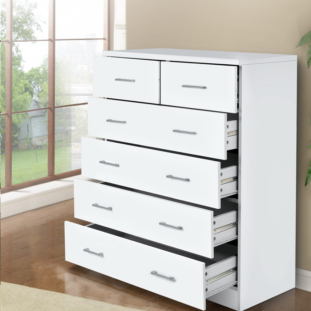 Tall boy chest hot sale of drawers white