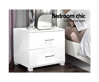 2x High Gloss Bedside Tables