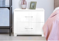 2x High Gloss Bedside Tables