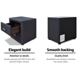 Fabric Bedside Table - Charcoal