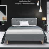 Double / Queen / King - Scandi  Bed Frame in Grey, Charcoal, or Beige