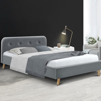 Double / Queen / King - Scandi  Bed Frame in Grey, Charcoal, or Beige