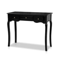 Artiss Hallway Console Table Hall Side Entry Display French 3 Drawers Black