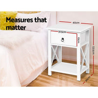 Hamptons Bedside Table x2