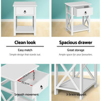 Hamptons Bedside Table x2