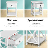 Hamptons Bedside Table x2