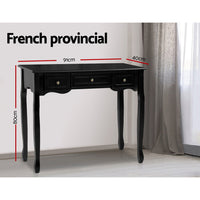 French Provincial Hall Table - Black