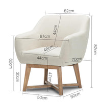 Fabric Tub Armchair - Beige or Grey