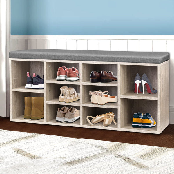 Shoe Storage Bench - Wood Grain