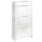 Artiss 24 Pair High Gloss Wooden Shoe Cabinet - White