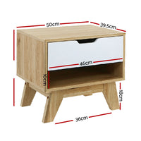 Two Tone Air Gap Handle Bedside Table
