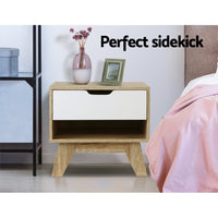 Two Tone Air Gap Handle Bedside Table