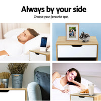Two Tone Air Gap Handle Bedside Table