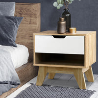Two Tone Air Gap Handle Bedside Table