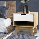 Two Tone Air Gap Handle Bedside Table