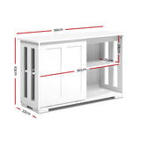 Lowline Buffet Cabinet With Sliding Doors - White