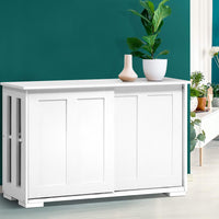 Lowline Buffet Cabinet With Sliding Doors - White