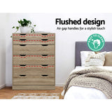 Tallboy With 6 Drawers Air Gap Handles - Natural or White