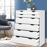 Tallboy With 6 Drawers Air Gap Handles - Natural or White