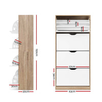 Shoe Cabinet Up to 48 Pairs - Wood Grain