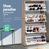 Shoe Cabinet Up to 48 Pairs - Wood Grain