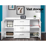 Sideboard Storage Cabinet - High Gloss White