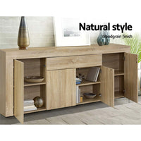 Buffet Sideboard  Storage Cabinet 4 Doors 180cm Wide - Wood Grain