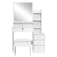 Dressing Table With Mirror, Stool, and Drawers 84cm