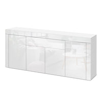 Artiss Buffet Sideboard Cabinet High Gloss Storage 4 Doors Cupboard Hall White