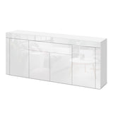 Artiss Buffet Sideboard Cabinet High Gloss Storage 4 Doors Cupboard Hall White