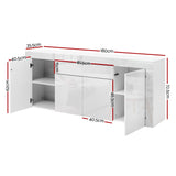 Sideboard Hall Table With 4 Doors & Drawer - High Gloss White