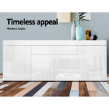 Sideboard Hall Table With 4 Doors & Drawer - High Gloss White