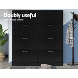 Shoe Storage Cabinet Up To 60 Pairs - Black