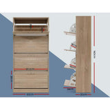 Shoe Storage Cabinet Up To 60 Pairs - Wood Grain