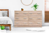 Chest of 6 Drawers Lowboy - Natural or White