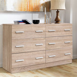 Chest of 6 Drawers Lowboy - Natural or White