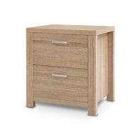 Bedside Table With 2 Drawers - Oak