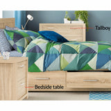 Bedside Table With 2 Drawers - Oak