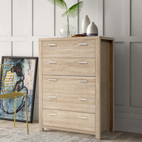 Tallboy Chest of 5 Drawers - Oak