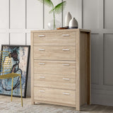 Tallboy Chest of 5 Drawers - Oak