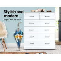 Tallboy 6 Chest of Drawers - White or Walnut