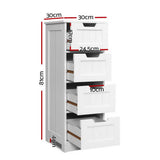 Panelled Façade 4 Drawers Storage - White
