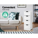 Panelled Façade 4 Drawers Storage - White