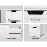 Panelled Façade 4 Drawers Storage - White