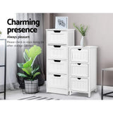 Panelled Façade 4 Drawers Storage - White