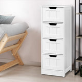 Panelled Façade 4 Drawers Storage - White