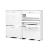 Artiss 36 Pairs Shoe Cabinet Rack Organisers Storage Shelf Drawer Cupboard White