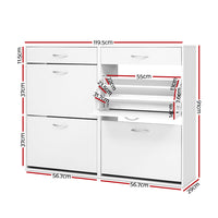 Shoe Storage Cabinet Up To 36 Pairs - White