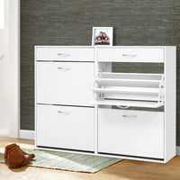 Shoe Storage Cabinet Up To 36 Pairs - White