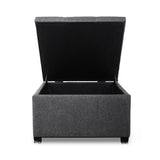 Square Storage Ottoman Blanket Box - Linen Grey